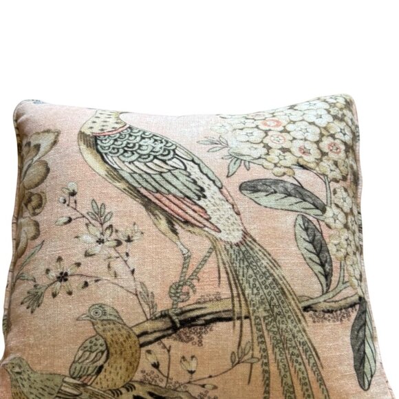 PEACOCK THROW PILLOW by MAGASCHONI HOME Brand New Floral Decor - Picture 1 of 6